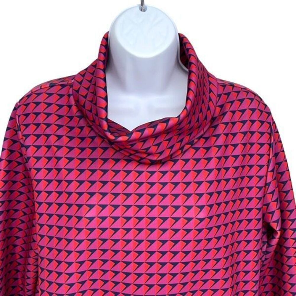 ADDISON BAY Women's Everyday Turtleneck Pullover Berry Mod Geo Size Small NWT $1 - Picture 4 of 14